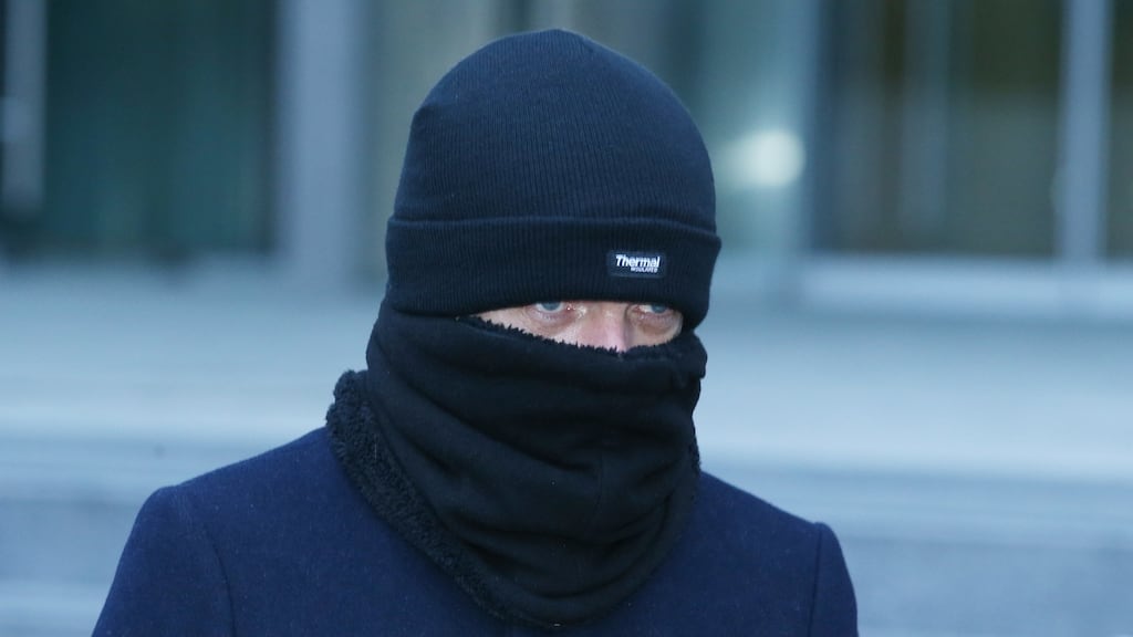 Keith Johnston leaving court on Wedneday after the hearing, charged with impeding the apprehension or prosecution of Kieran Greene. Photograph: Collins Courts