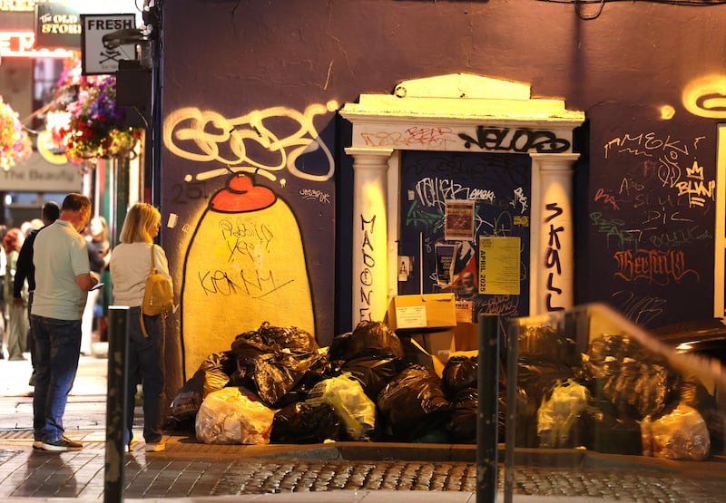 Night time in Temple Bar. Photograph: Dara Mac Dónaill
