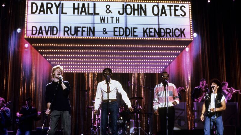 Hall & Oates with David Ruffin and Eddie Kendrick in 1985. Photograph: Ebet Roberts/Redferns