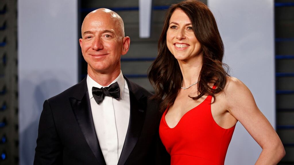 Jeff and MacKenzie Bezos. Her former husband is the world’s richest man, worth an estimated $131bn. Photograph: Reuters