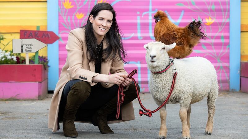 Champion jockey, Rachael Blackmore was at St. Anne's City Farm and Ecology Centre for the launch of the 2021 Coca-Cola Thank You Fund. Photograph: Naoise Culhane