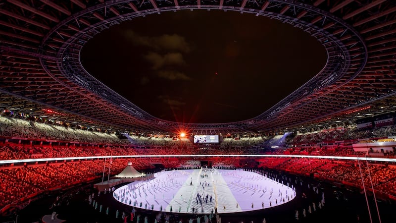 The Tokyo 2020 Olympic Games opening ceremony at the National Stadium in Tokyo. Photograph: Morgan Treacy/Inpho