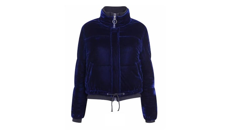 River Island and Topshop had great versions in lots of colours but this navy velvet one wins out