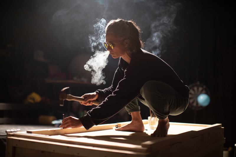 Rachel Poirier rehearses for How to be a Dancer in Seventy-two Thousand Easy Lessons. Photograph: Rich Gilligan