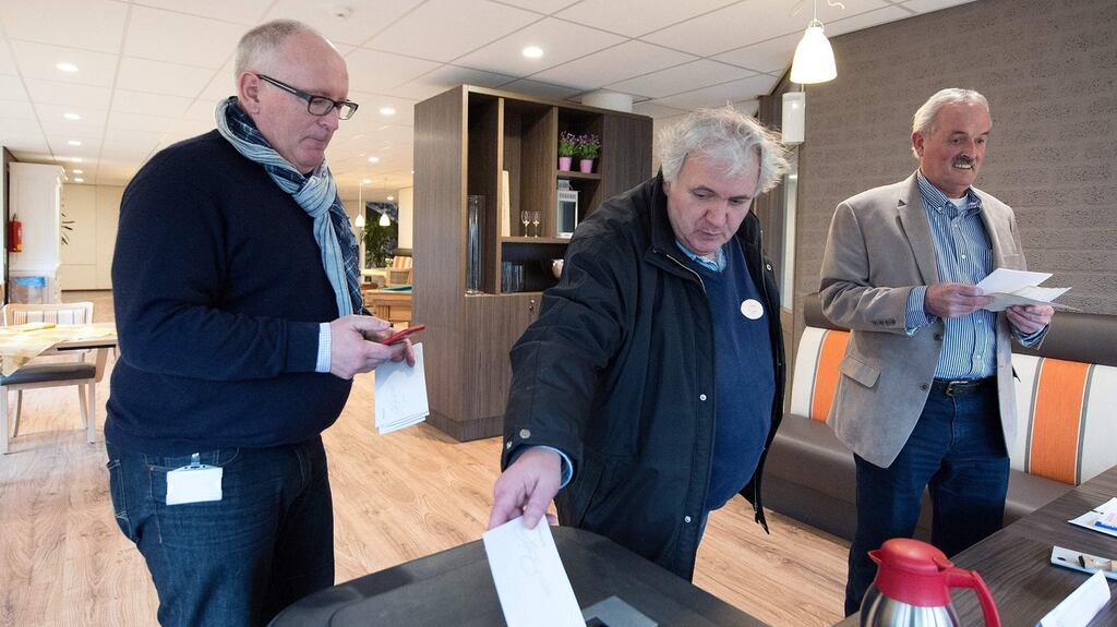 First vice-president of the European Commission Frans Timmermans casting his vote in the Dutch referendum on the association agreement between the EU and Ukraine. Photograph: AFP Photo/Marcel van Hoorn