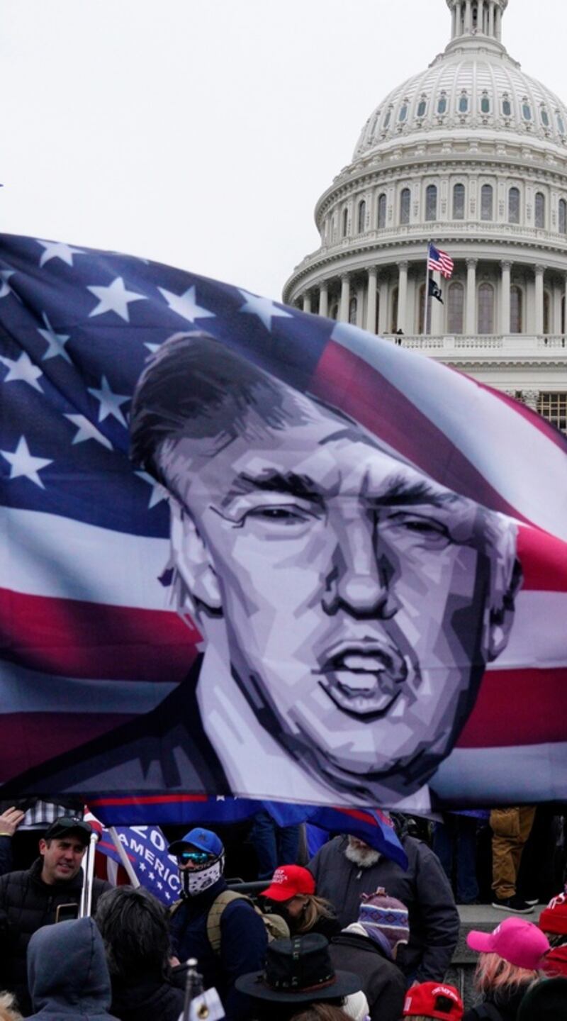 Various groups of Trump supporters broke into the US Capitol and rioted. Photograph: Will Oliver/EPA