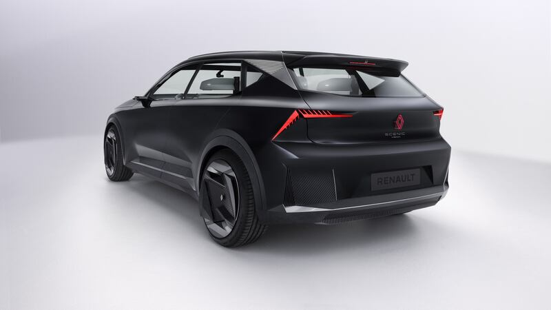 The leather-free interior features white seating made entirely from polyurethane