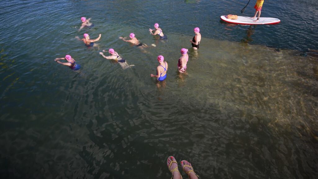 Swimmers enjoy Dún Laoghaire harbour. File photograph: Nick Bradshaw/The Irish Times