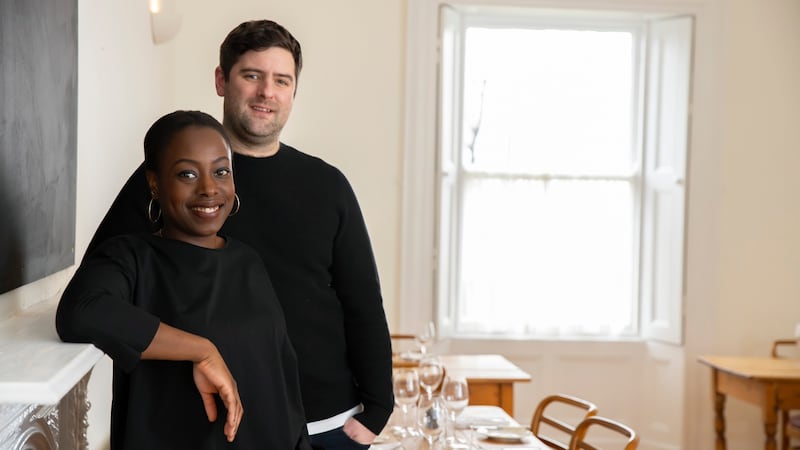 Peter Hogan and Jumoke Akintola Hogan, at Beach House in Tramore, Co Waterford. Photograph: Patrick Browne