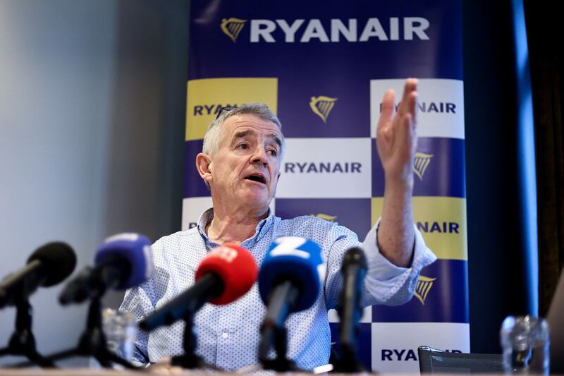 Michael O'Leary is scathing about a planned giant airport to be built between Warsaw and Lodz in Poland. Photograph: Kenzo Tribouillard/AFP via Getty Images