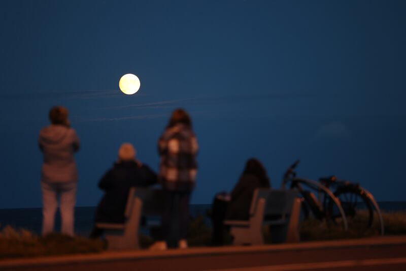 The super blue moon as seen from Greystones, Co Wicklow. Photograph: Nick Bradshaw/The Irish Times