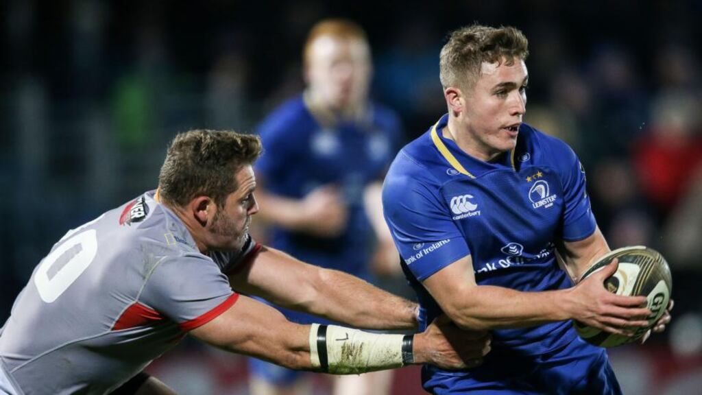 Jordan Larmour is out of Leinster’s Champions Cup quarter-final against Saracens. Photograph: Gary Carr/Inpho