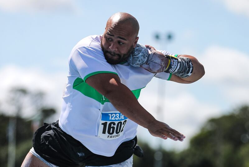 Eric Favors of Raheny Shamrock A.C. Photograph: Bryan Keane/Inpho