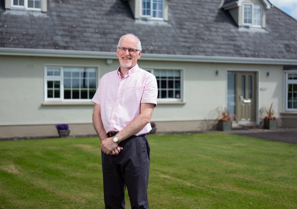 Tom Halpin, outside his dormer bungalow in Co Meath, which was built in 1995