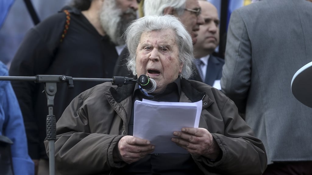 The best example of Theodorakis’s combination of music and politics is that of a policeman during the military dictatorship humming a Theodorakis melody within earshot of a passerby, whom he then arrested for listening to the outlawed music of the exiled composer. Photograph: Getty
