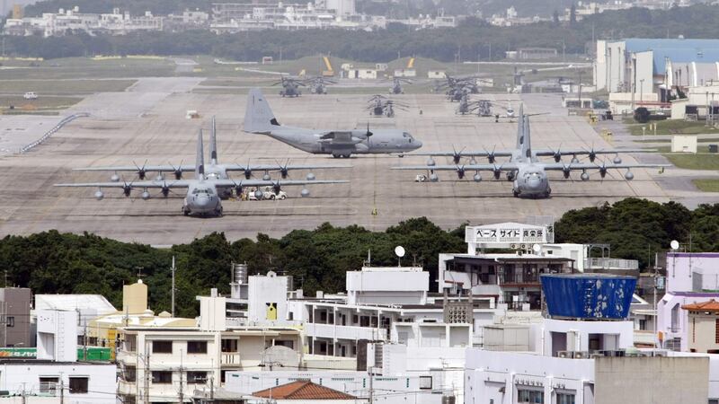 Marine Corps Air Station Futenma in Ginowan on Okinawa. Photograph: Issei Kato/ Reuters