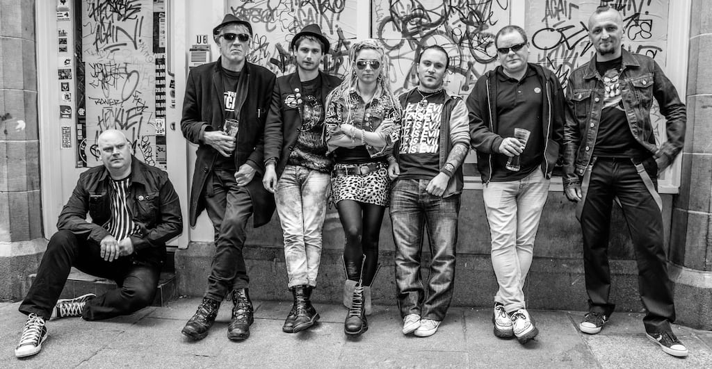 Paranoid Visions: Peter Jones and Deko (first two from left) with rest of band. Photograph: Janer Ali