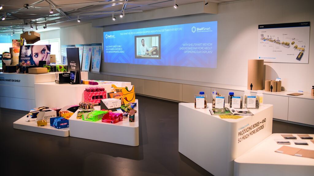 Smurfit Kappa’s experience centre, where customers can play around with packaging designs