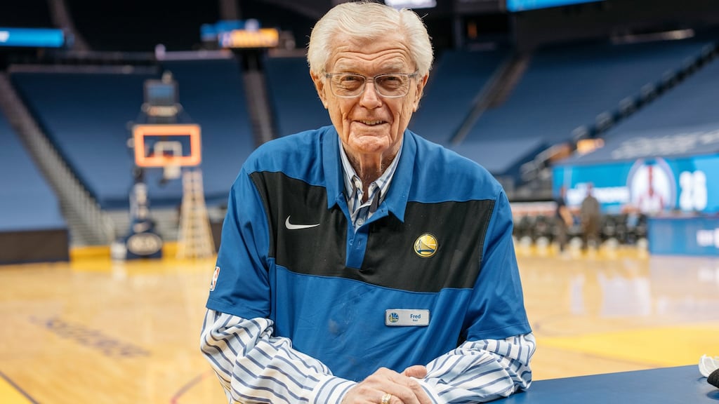 Fred Kast, the official scorer for the Golden State Warriors, at the Chase Center in San Francisco. Photograph: The New York Times