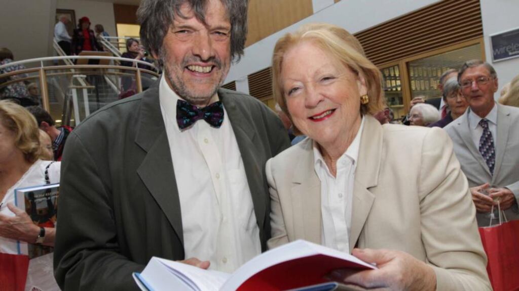 Poet Micheal O’Siadhail, pictured here with Kathleen Watkins at the launch of his Collected Poems, kicks the UCD podcast series off on April 1st with The Lyric Flow of Street. Photograph: Mark Stedman/Photocall Ireland
