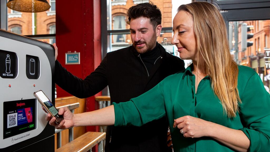 Nathan Misischi, co-founder of Sensi and Leigh-Anne Vermakk, Boojum operations manager. The Mexican food chain has teamed up with Dublin tech start-up to support the chain’s sustainability strategy
