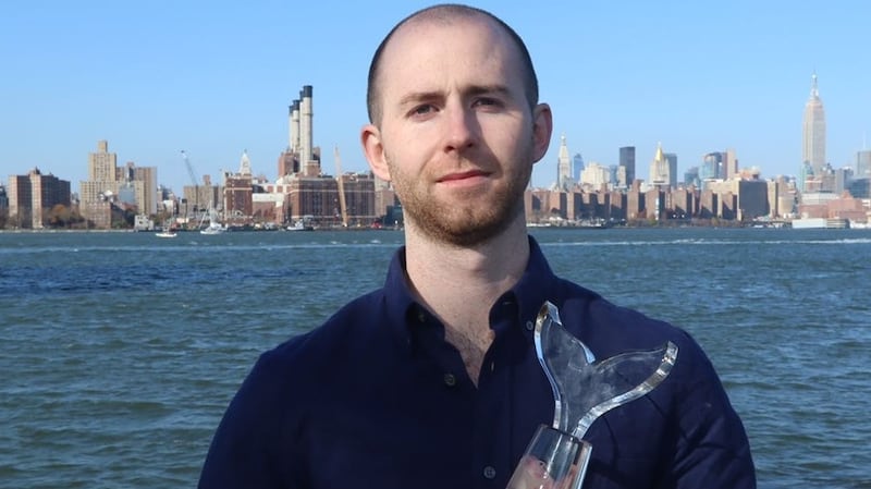 Circulate co-founder Marcus O’Sullivan with his Shorty award in New York