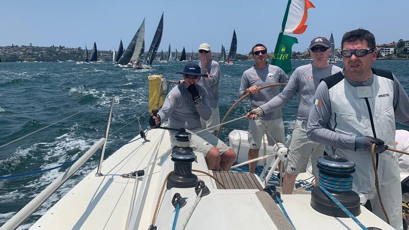 Darren Wright’s Howth Yacht Club First 40 Breakthrough crew were the eighth boat across the line in division six of the Sydney Hobart Race Start on St Stephen’s Day.