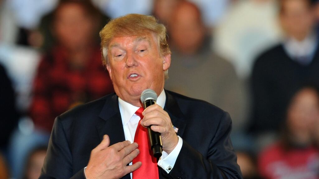 ‘Trust me’: US president Donald Trump on the campaign trail. Photograph: Steve Pope/Getty Images