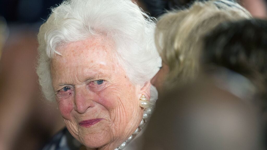 Former US first lady Barbara Bush: appreciates the many kind messages and prayers she has been receiving. Photograph: Jim Watson/AFP/Getty