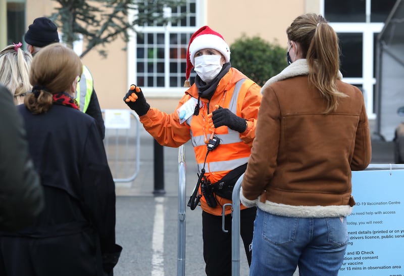Eileen Woodbyrne (61) started volunteering during 2020 when the South Dublin Community Volunteers were looking for people to ‘meet and greet' at Covid-19 testing centres. Photograph: Damien Eagers