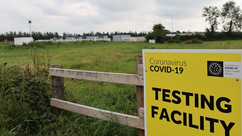 A Covid-19 test centre outside Tullamore, Co Offaly. Photograph: Collins