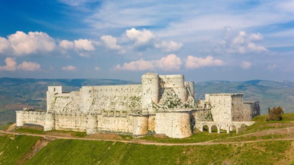Crac des Chevaliers, an 11th century crusader castle in Syria which has been reclaimed by the country’s department of antiquities, having been seized by insurgents in 2012. Photograph: Getty Images/iStockphoto