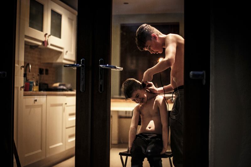 1st Life and People: HAIRY TIMES Brothers Ben and Aaron cut each other’s hair during lockdown due to Covid-19. Photograph: Mark Condren, Independent News & Media