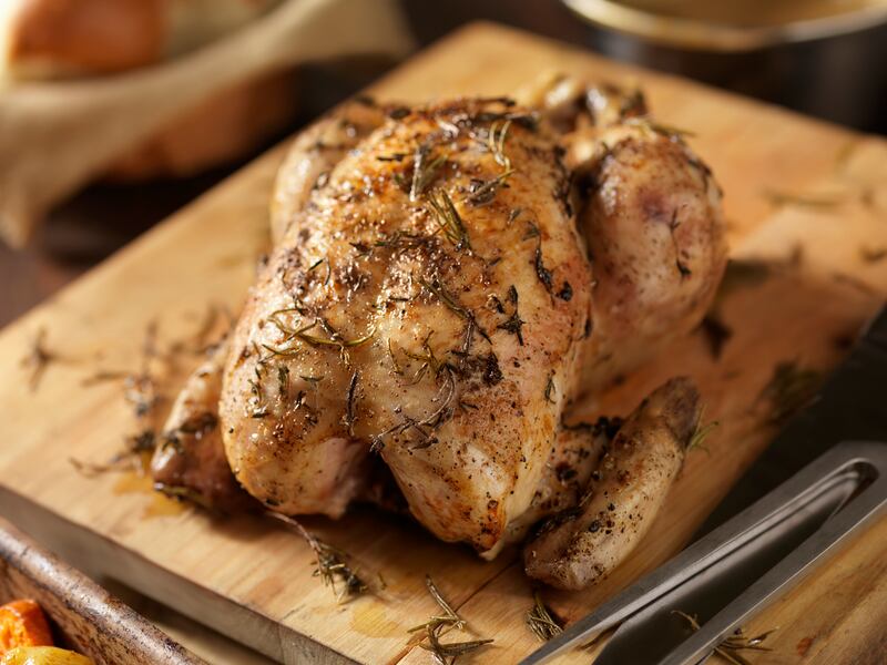 Roast chicken can be used later for stir-fries and soups. Photograph: iStock/Getty