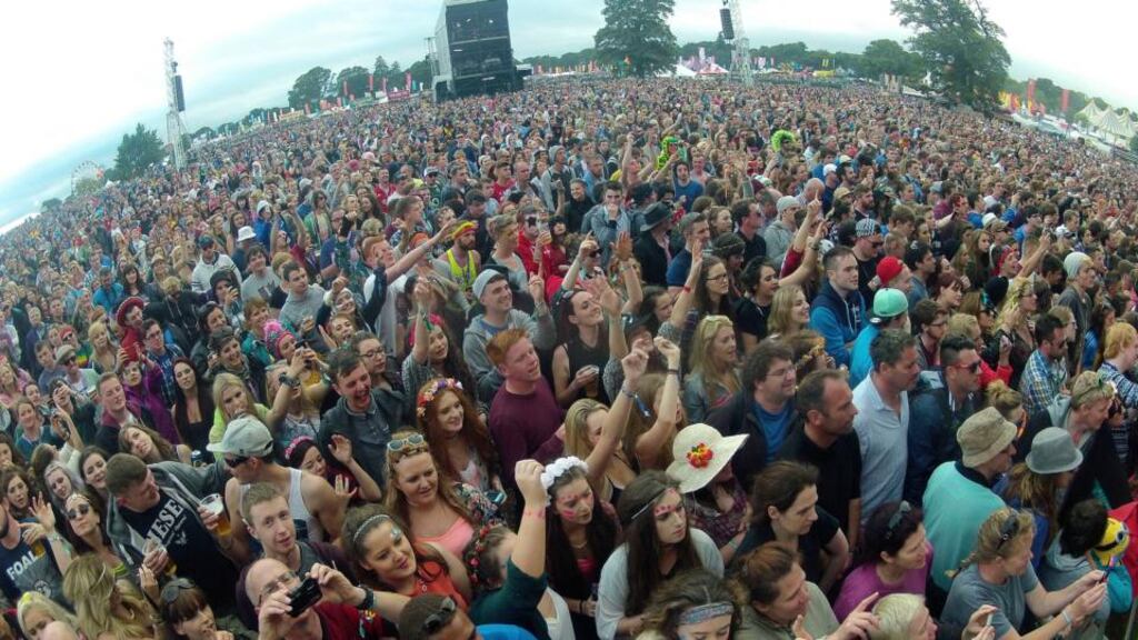 ‘Electric Picnic is now a bucolic frolic for those on the verge of middle age — which makes it a microcosm of austerity Ireland.’ Above, the crowd at the main stage at Electric Picnic. Photograph: Dave Meehan