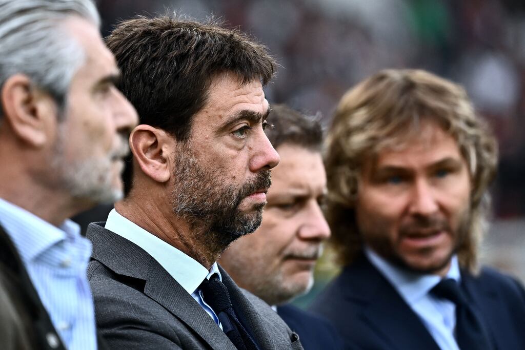 Juventus chairman Andrea Agnelli, along with the club’s entire board of directors, resigned late on Monday. Photograph: Getty Images