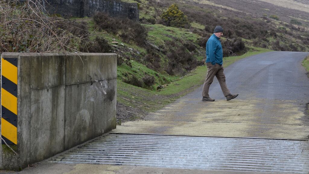 The scene near the Nine Stones scenic area in Borris, Co Carlow where a car crashed in the early hours of Sunday morning. Photograph: Alan Betson/The Irish Times