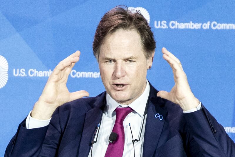 Meta's board, which started assessing cases last year, is co-ordinated by the tech giant’s policy chief and former UK deputy prime minister Nick Clegg and issues independent judgments on high-profile moderation cases as well as recommendations on certain policies. Photograph: Etienne Laurent/AFP