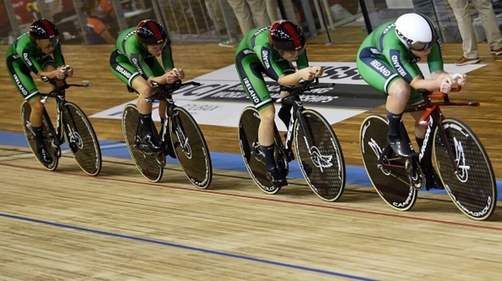 Ireland’s team pursuiters - Kelly Murphy, Mia Griffin, Emily Kay and Alice Sharpe - finished fifth at the UCI Nations Cup in Glasgow. Photograph: Getty Images