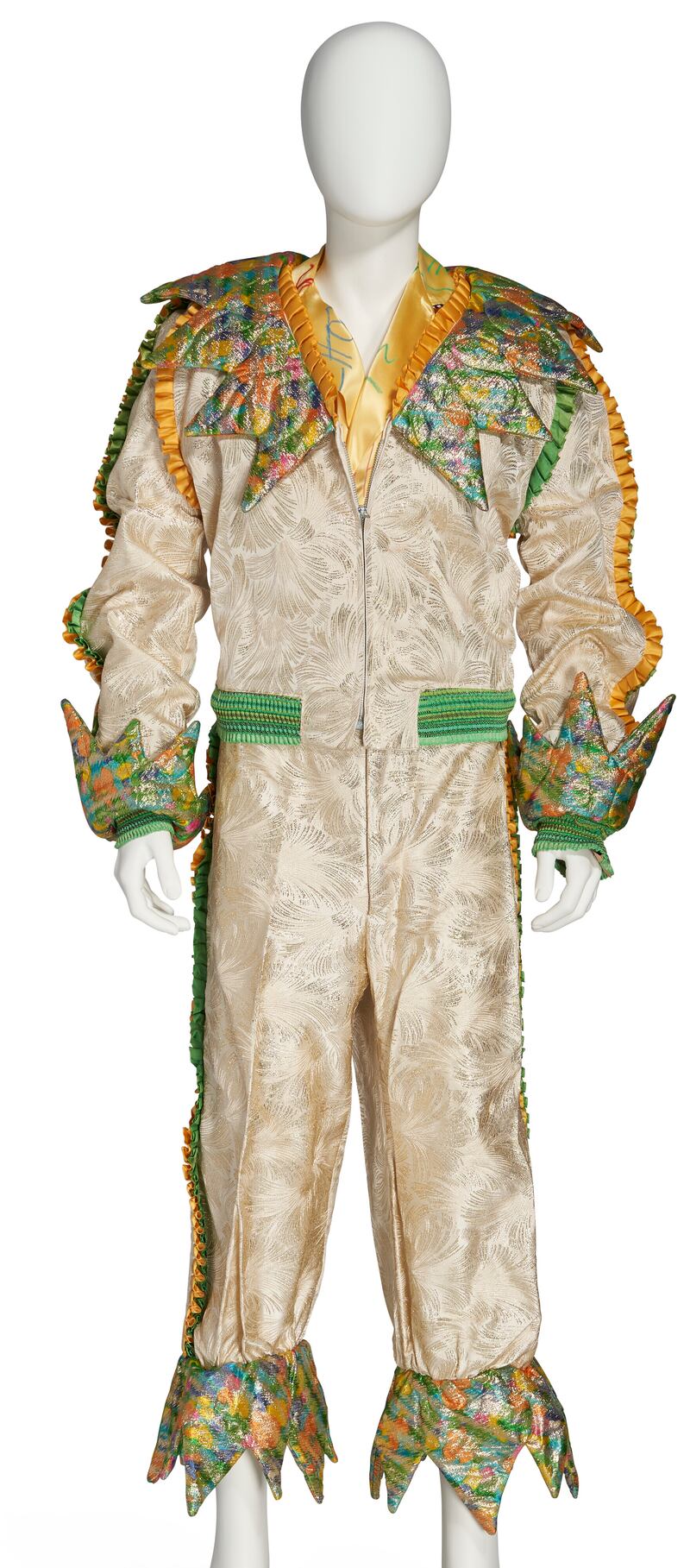 An ivory and gold ensemble by Annie Reavey, 1971