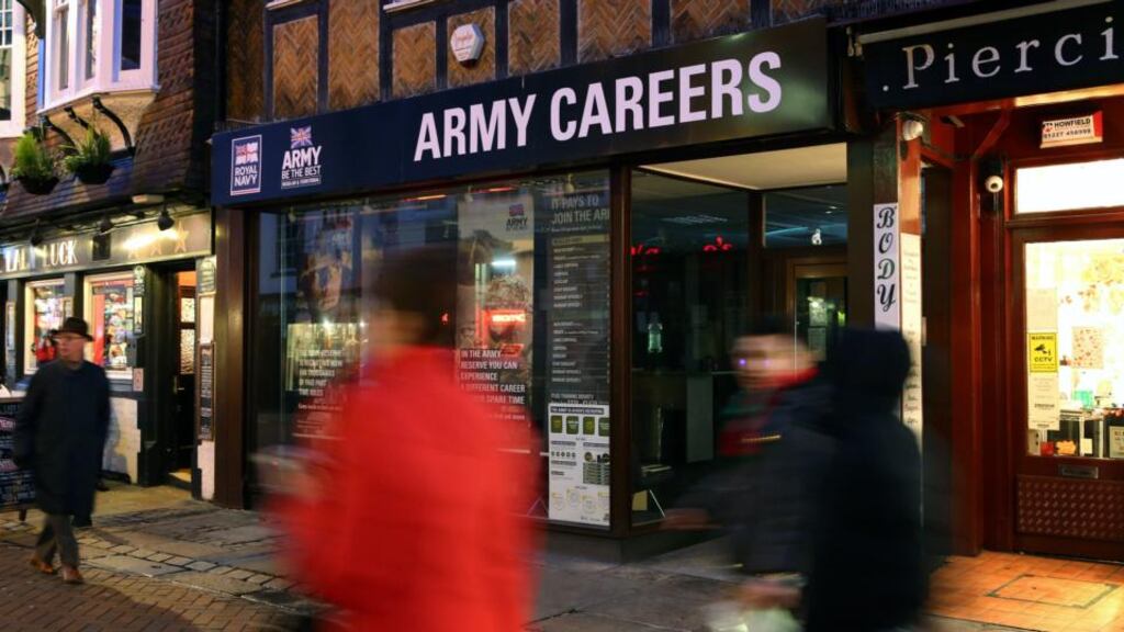 The Army Careers office in Canterbury, Kent, one of the armed forces recruitment offices where suspected explosive devices were sent. Photograph: Gareth Fuller/PA Wire.