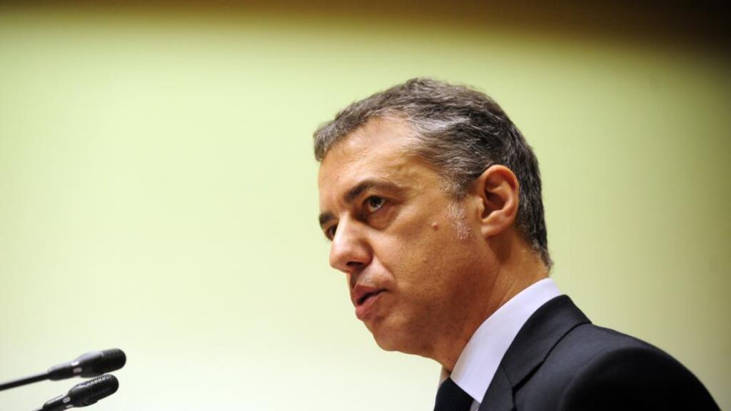 The study, presented yesterday by Basque premier Iñigo Urkullu, above, claims to be the first of its kind to document human rights abuses by all sides in the northern Spanish region’s territorial dispute. Photograph: Rafa Rivas/AFP/Getty Images
