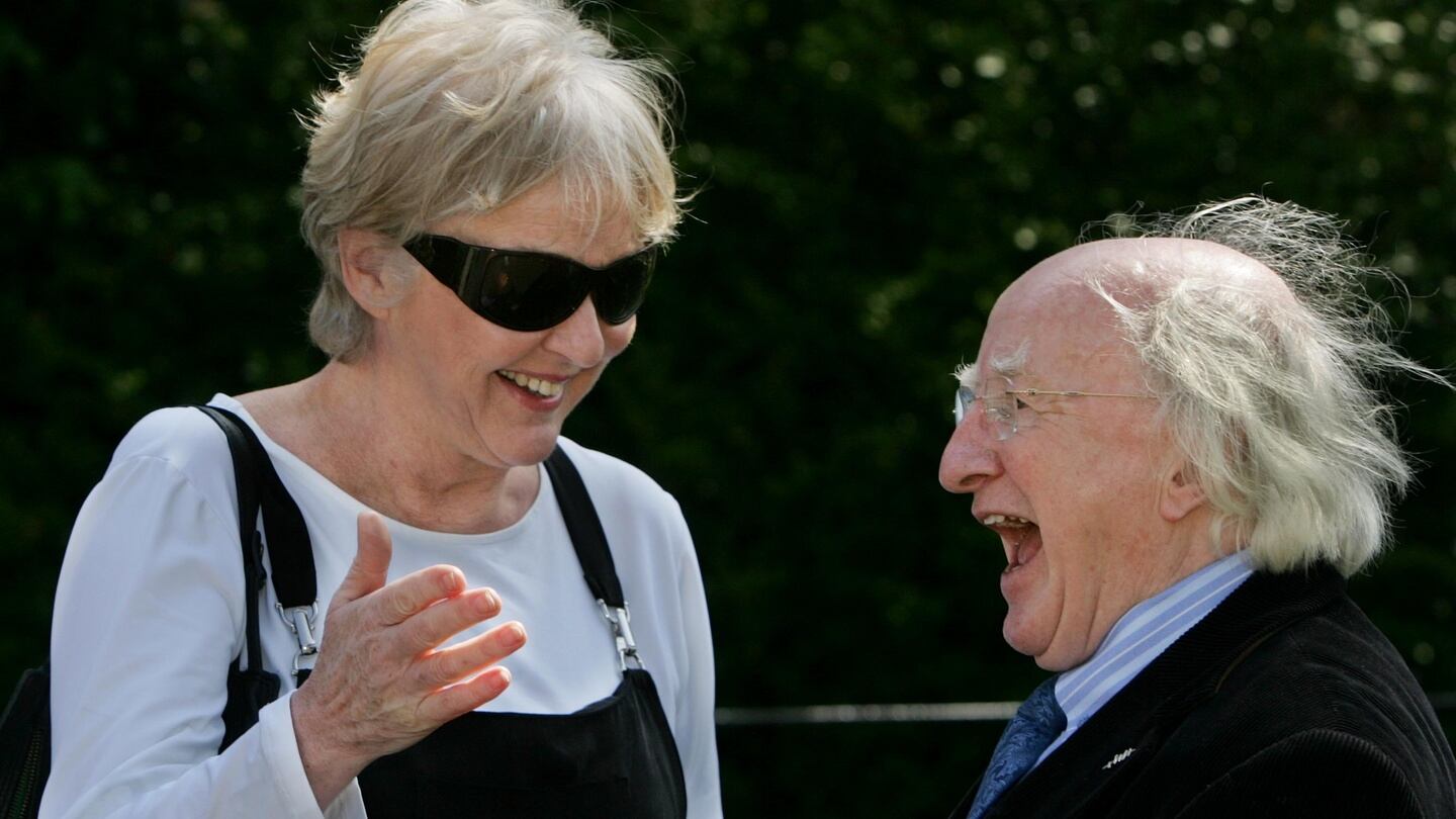 Marian Finucane and Michael D Higgins TD following a requiem mass for journalist Nuala O’Faolain in the Church of the Visitation, Fairview, Dublin in May 2008. Photograph: Matt Kavanagh
