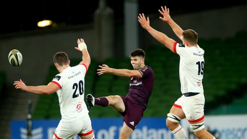 Leinster’s Harry Byrne took part in an Ireland training camp in Portugal. Photograph: James Crombie/Inpho
