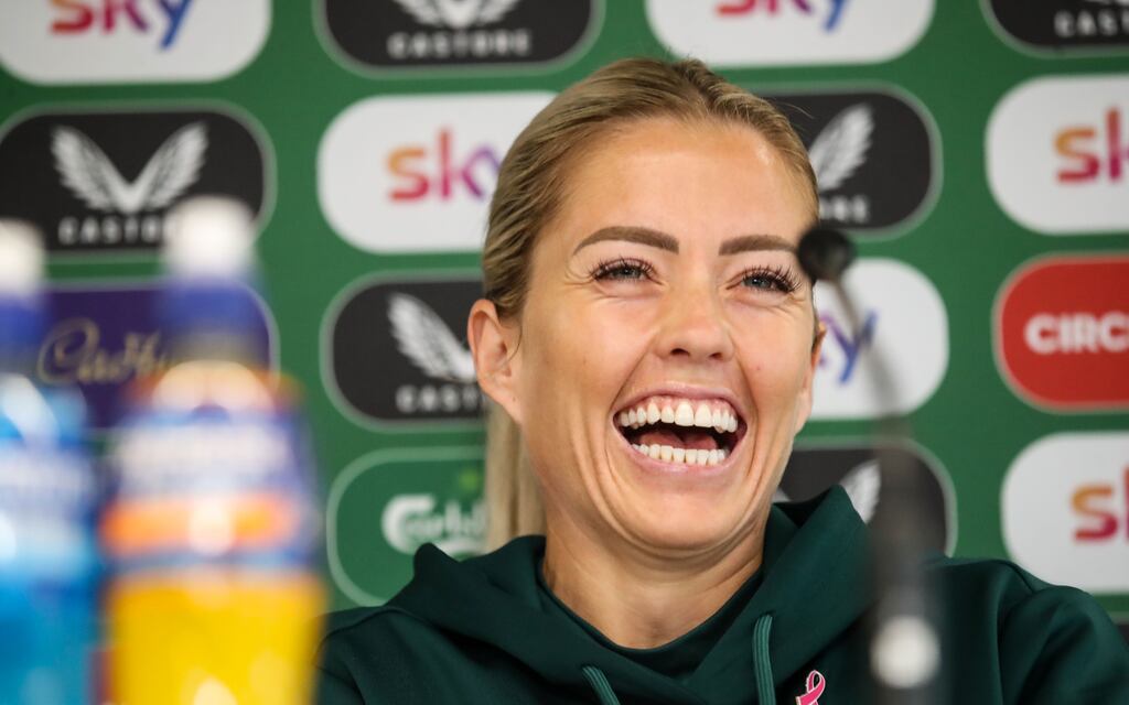Ireland's Denise O'Sullivan at the Ireland Women's National Team press conference at Tallaght Stadium in Dublin on Thursday. Photograph: Nick Elliott/Inpho