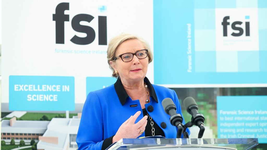 Minister for Justice Frances Fitzgerald said the value of the DNA database had ‘exceeded all expectations’ since its introduction in November 2015. Photograph: Maxwells.