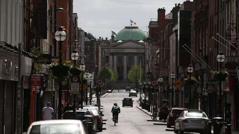 A view of Capel Street in Dublin, where restaurants, pubs and most other businesses were closed due to Covid-19. Photograph: Nick Bradshaw