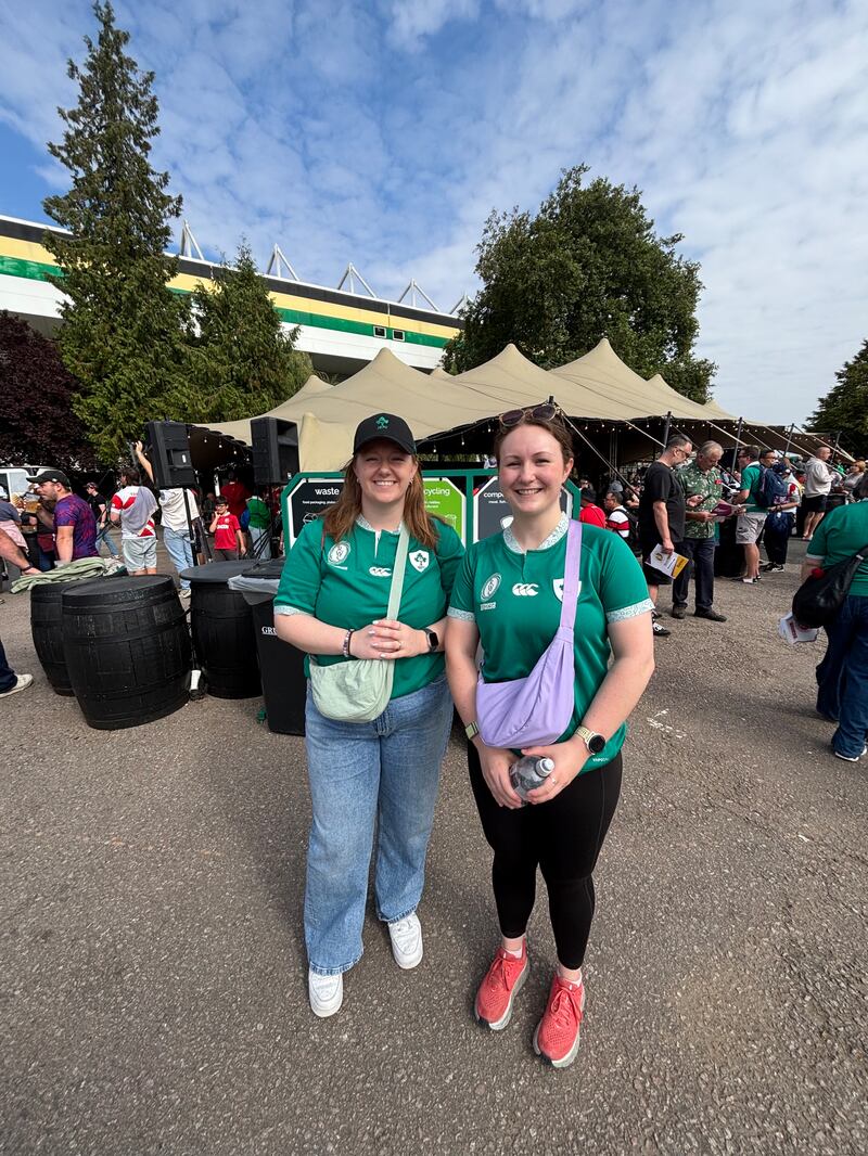 Christine and Ellen O’Keeffe from Cork travelled to Northampton to support Ireland