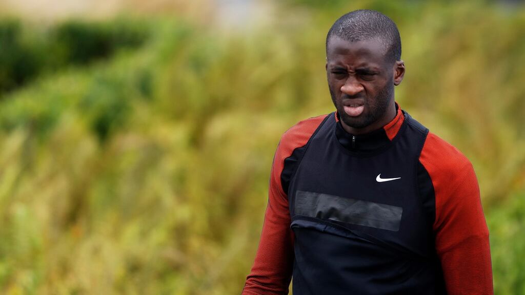 Yaya Toure during a recent Manchester City training session. Photograph: Carl Recine/Action Images via Reuters/Livepic