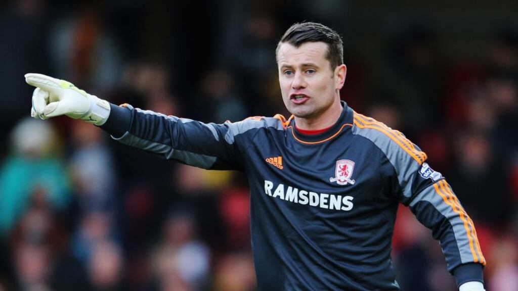 Shay Given in action for Middlesbrough last weekend. Photograph: Ian Walton/Getty Images